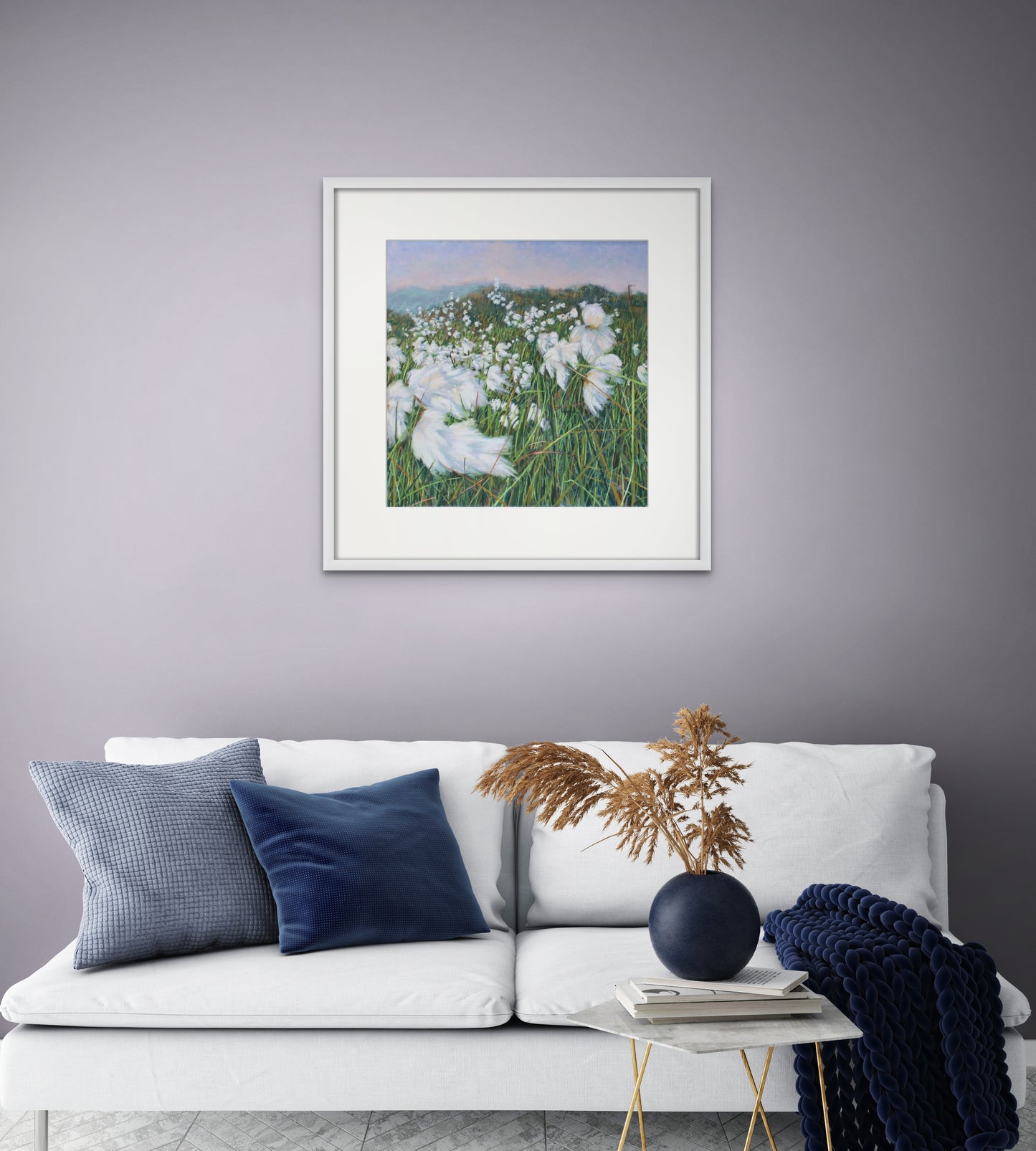 Summer Bog Cotton & Mountain Grasses (Ceannghán Fionnán Samhragh), Coorycommane - Print